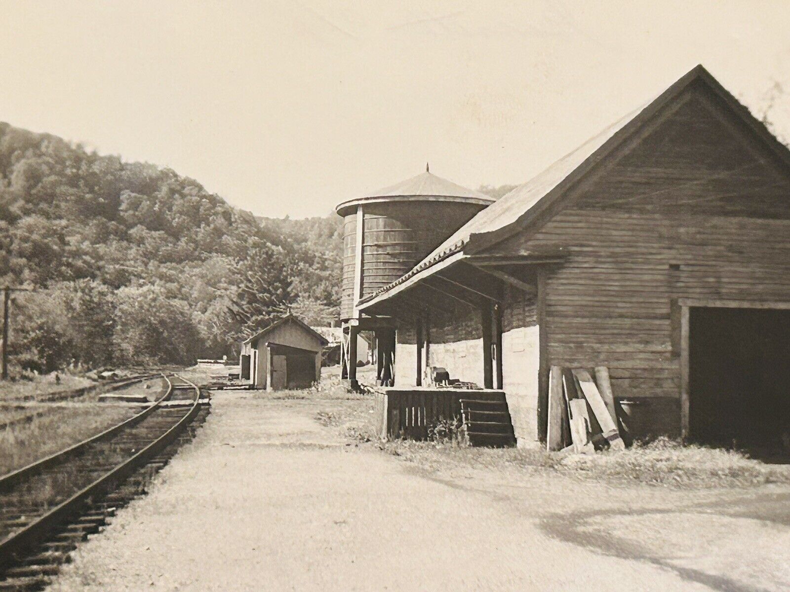 Vintage photo Rutland Railroad train station Gasetts VT