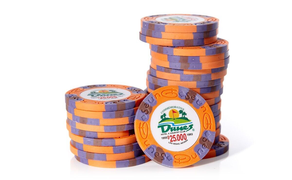Dunes Casino Poker Chips $25000 9 gram Clay Composite