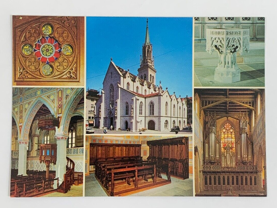 St. Laurenzen Church Postcard Multiview St. Gallen Switzerland