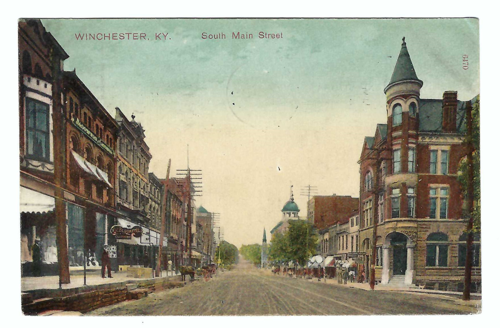 Winchester Kentucky, South Main Street 1907 Vintage Postcard