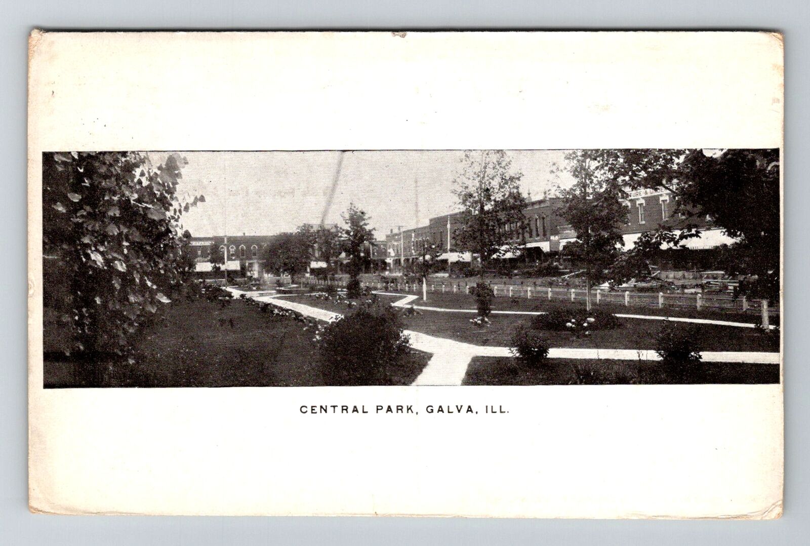 Galva, IL-Illinois, Central Park Antique c1914, Vintage Souvenir Postcard