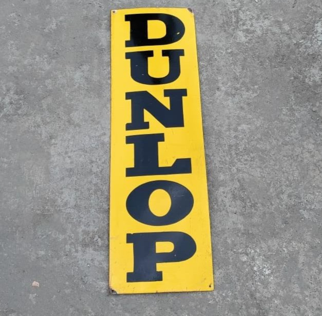 PORCELIAN DUNLOP  ENAMEL SIGN SIZE 36x11 INCHES SINGLE SIDED