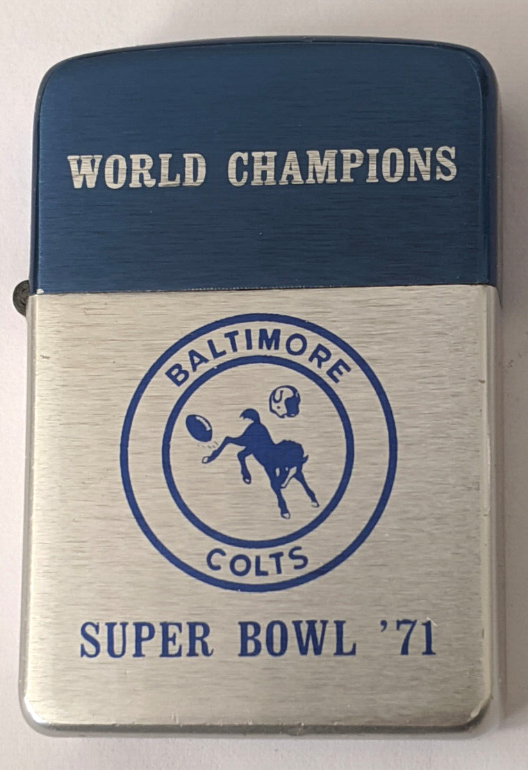 Rare Never Fired 1971 Baltimore Colts Super Bowl Champions Storm King Lighter