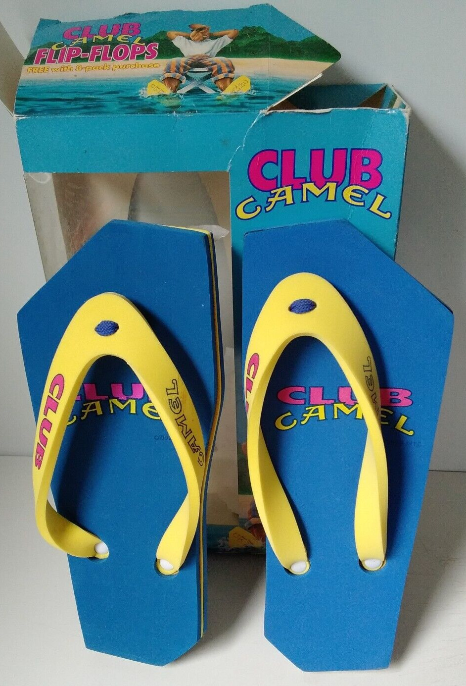 Vtg 1992 Joe Camel Cigarettes Club Camel Promotional Foam Flip Flops Sandals