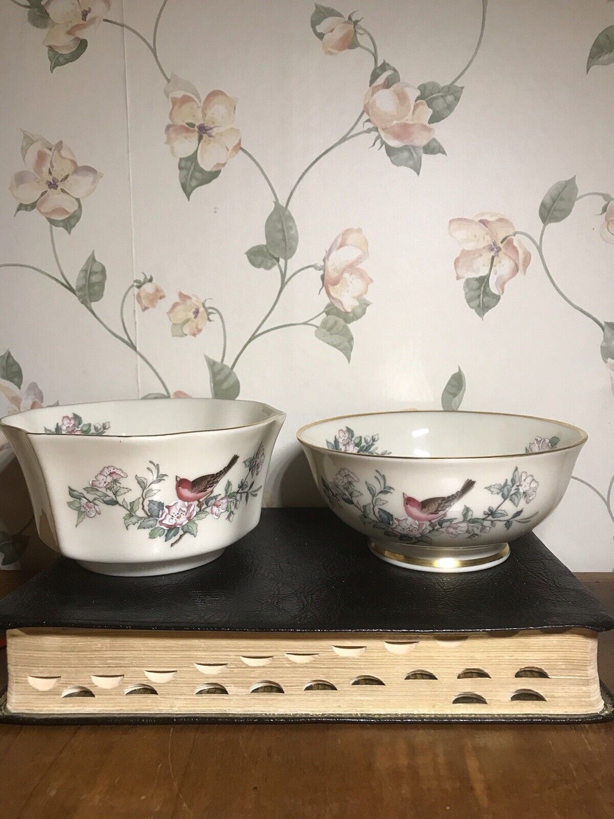 2 Lenox Serenade Bird & Floral Porcelain Bowls 5” Diameter