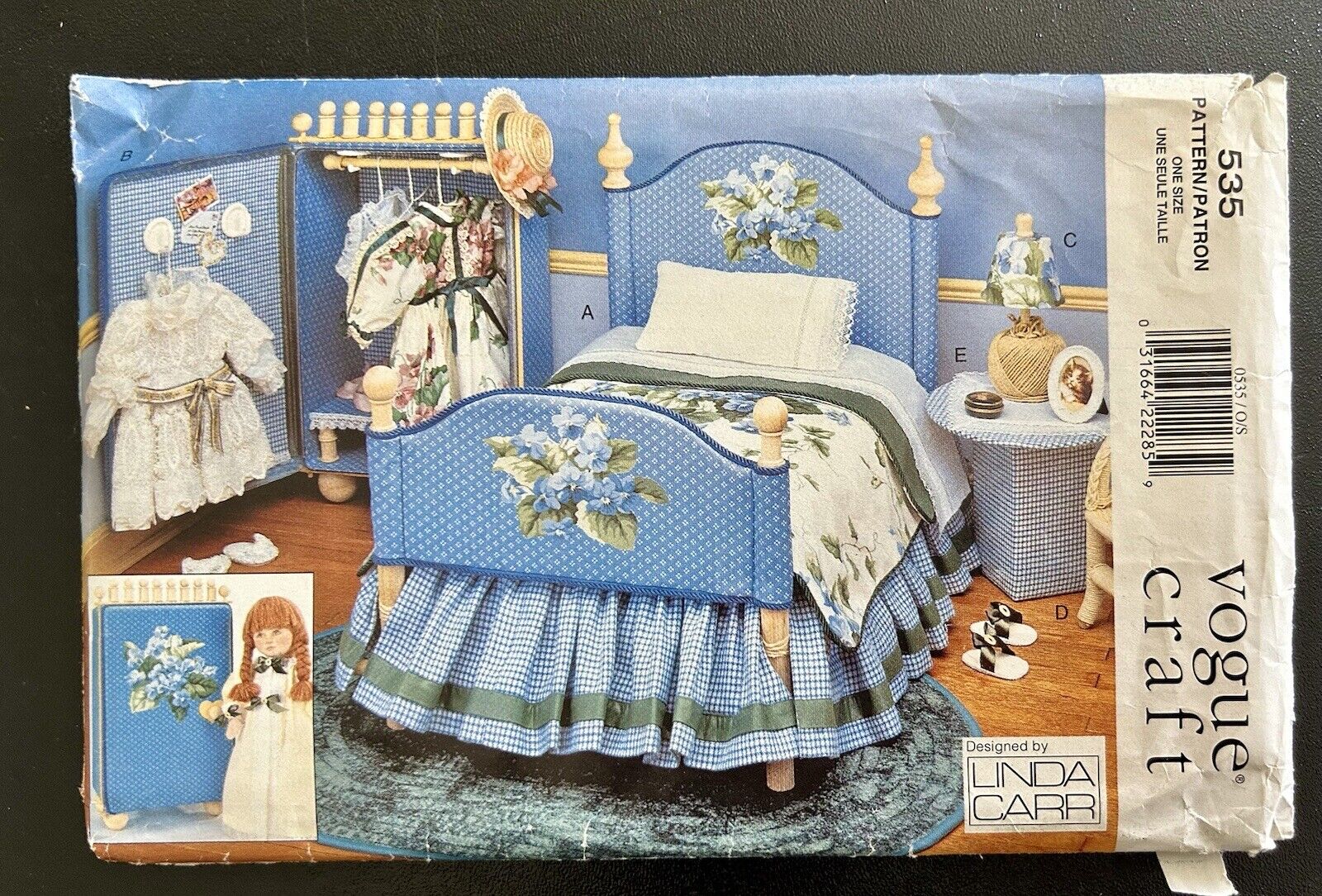 Vogue Craft 9352 Pattern Linda Carr Doll Furniture Bed Dresser Sewing Uncut