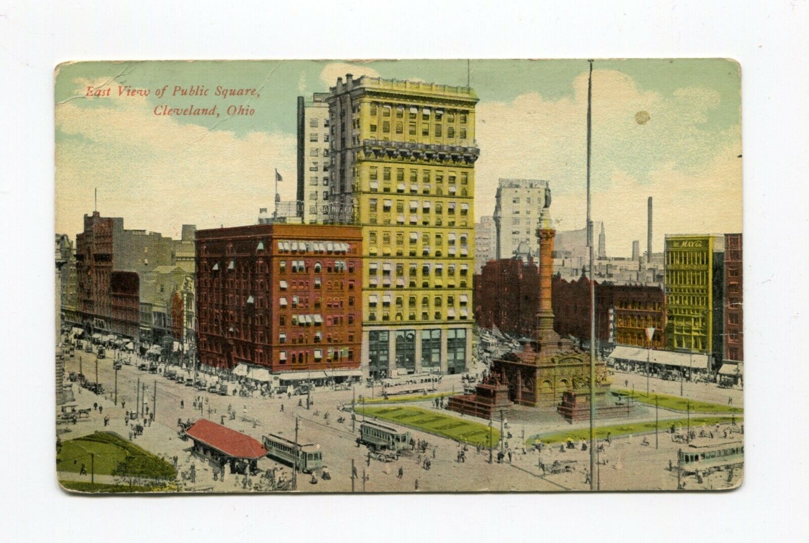 Cleveland OH East View of Public Square  Posted 1911 Divided Back