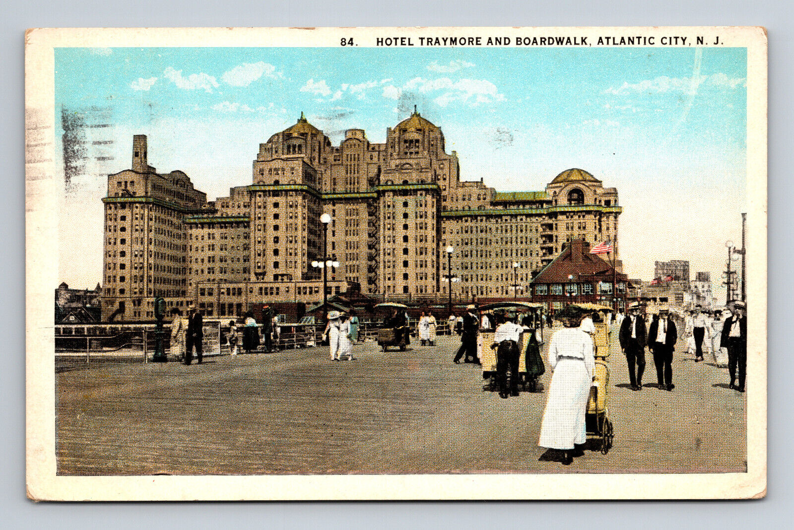Hotel Traymore & Boardwalk Atlantic City NJ Postcard