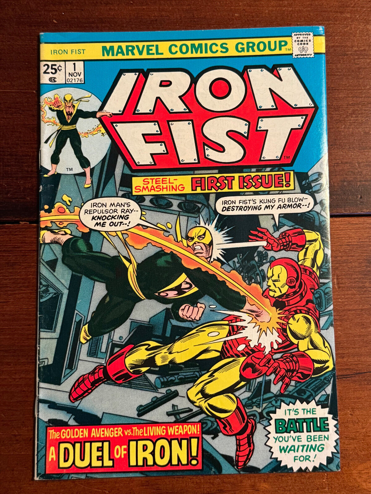 Iron Fist #1 Marvel 1975 Battle Iron Fist vs Iron Man-Key Comic-Fast Shipping