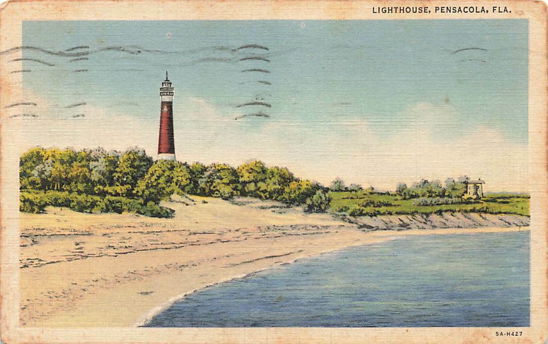 Lighthouse Pensacola FL 1942 Vintage P30