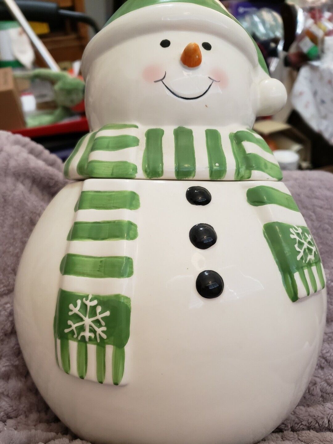 Vintage Large Snowman Cookie Jar