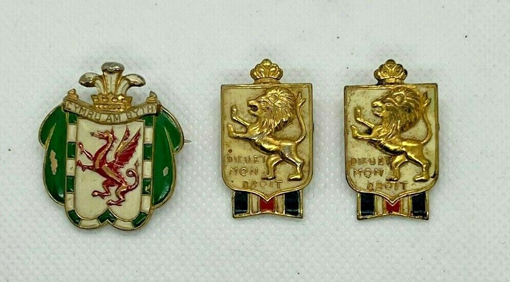 Lot of 3 WWII British War Relief Service Badges/Pins