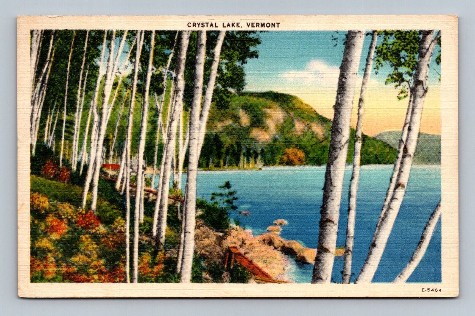 Crystal Lake Vermont Scenic New England Landscape Linen Postcard