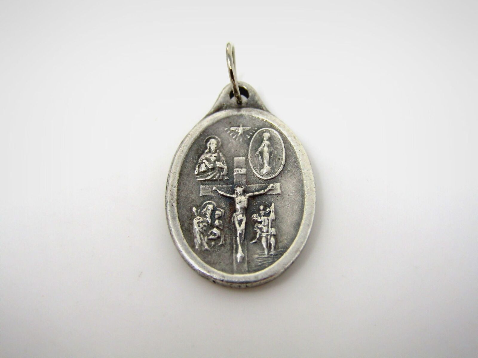 Vintage Christian Medal Charm: Jesus Dove Religious Themes High Quality