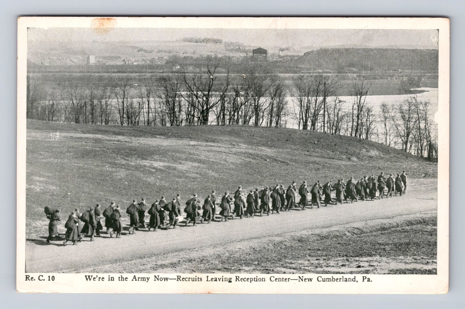 New Cumberland PA-Pennsylvania Recruits Leave Reception Center Vintage Postcard