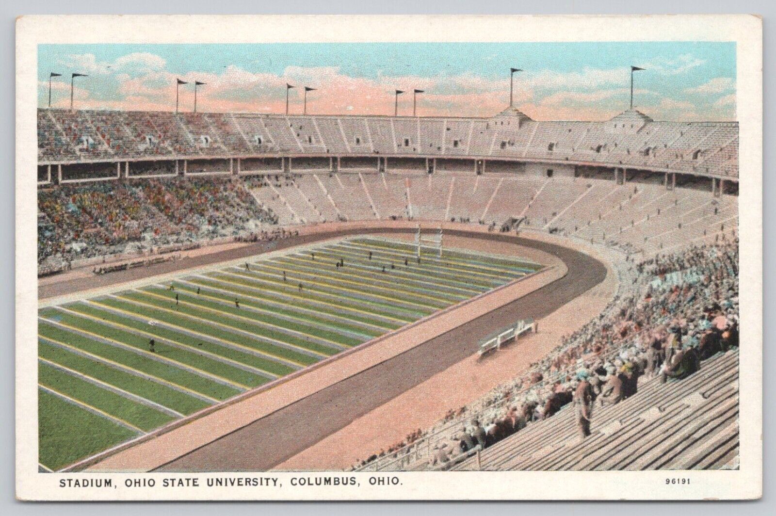 Postcard Ohio State University Stadium Columbus OH Collegiate Football Unposted
