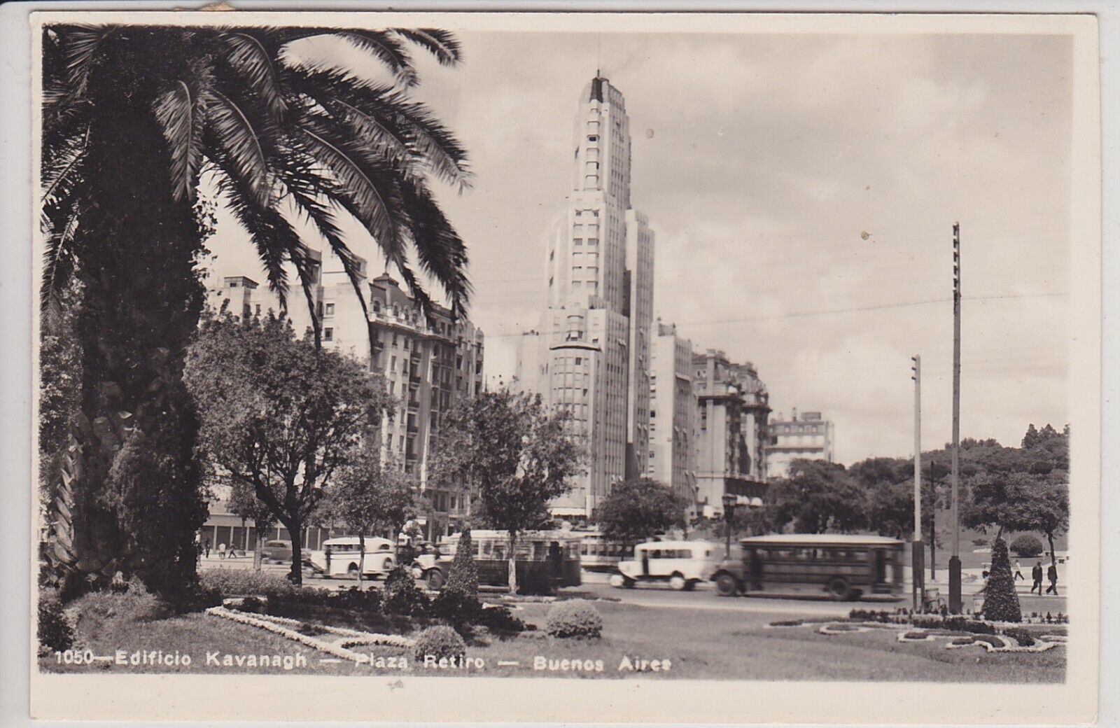 Buenos Aires, Argentina. Plaza Retiro  Vintage Real Photo Postcard