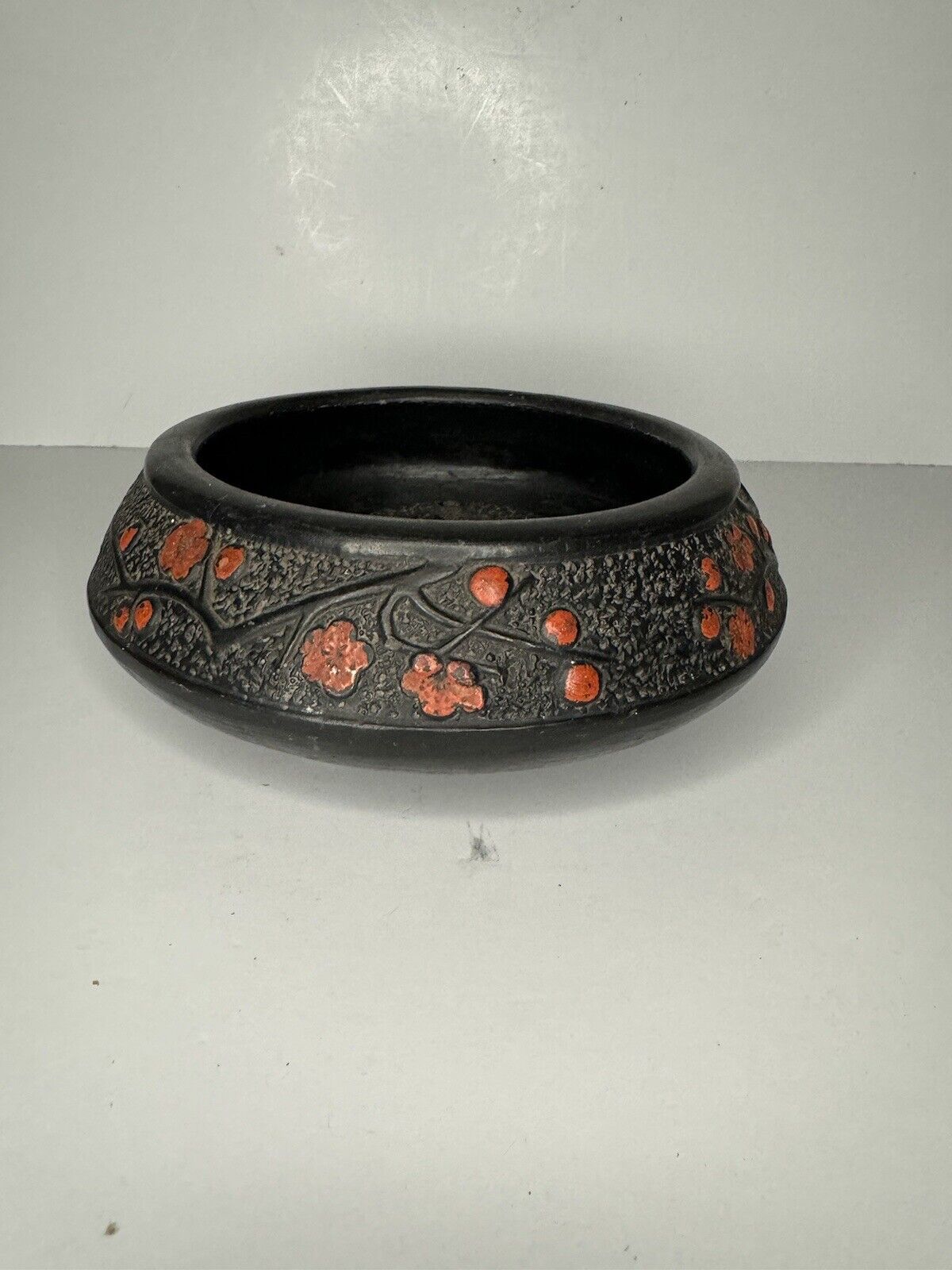 Japanese Tokanabe Ceramic Flower Vase Bowl With Matching Frog, Vintage Read