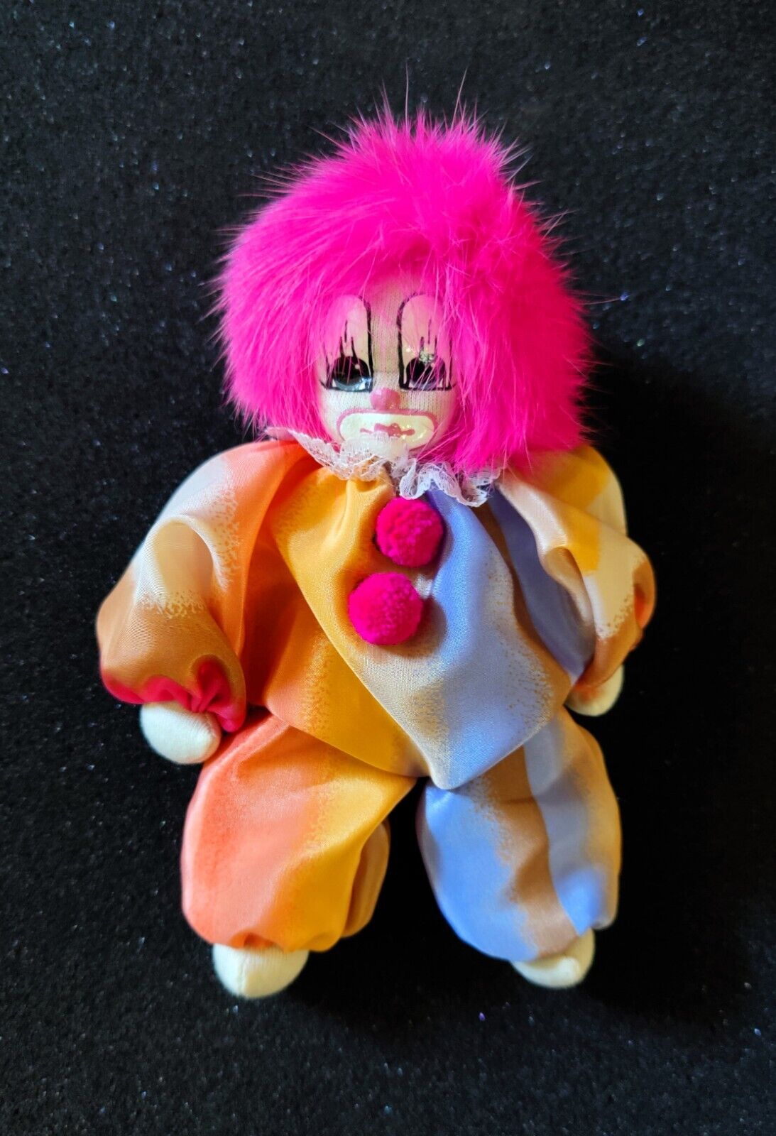 Q Tee Clown Doll - Handmade/Hand Painted, Pink Hair, 8\
