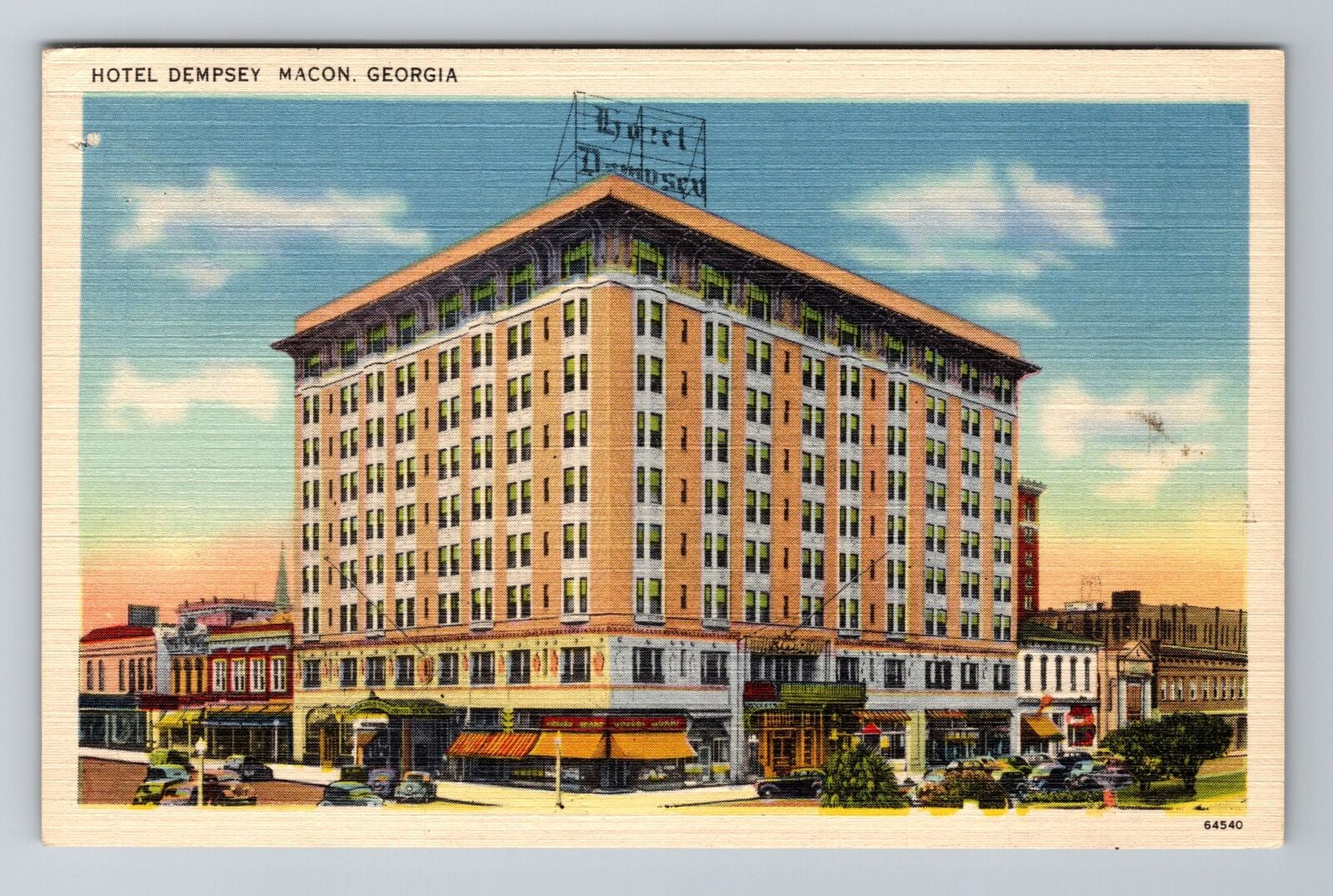 Macon GA-Georgia, Hotel Dempsey, Advertising, Antique Vintage Souvenir Postcard