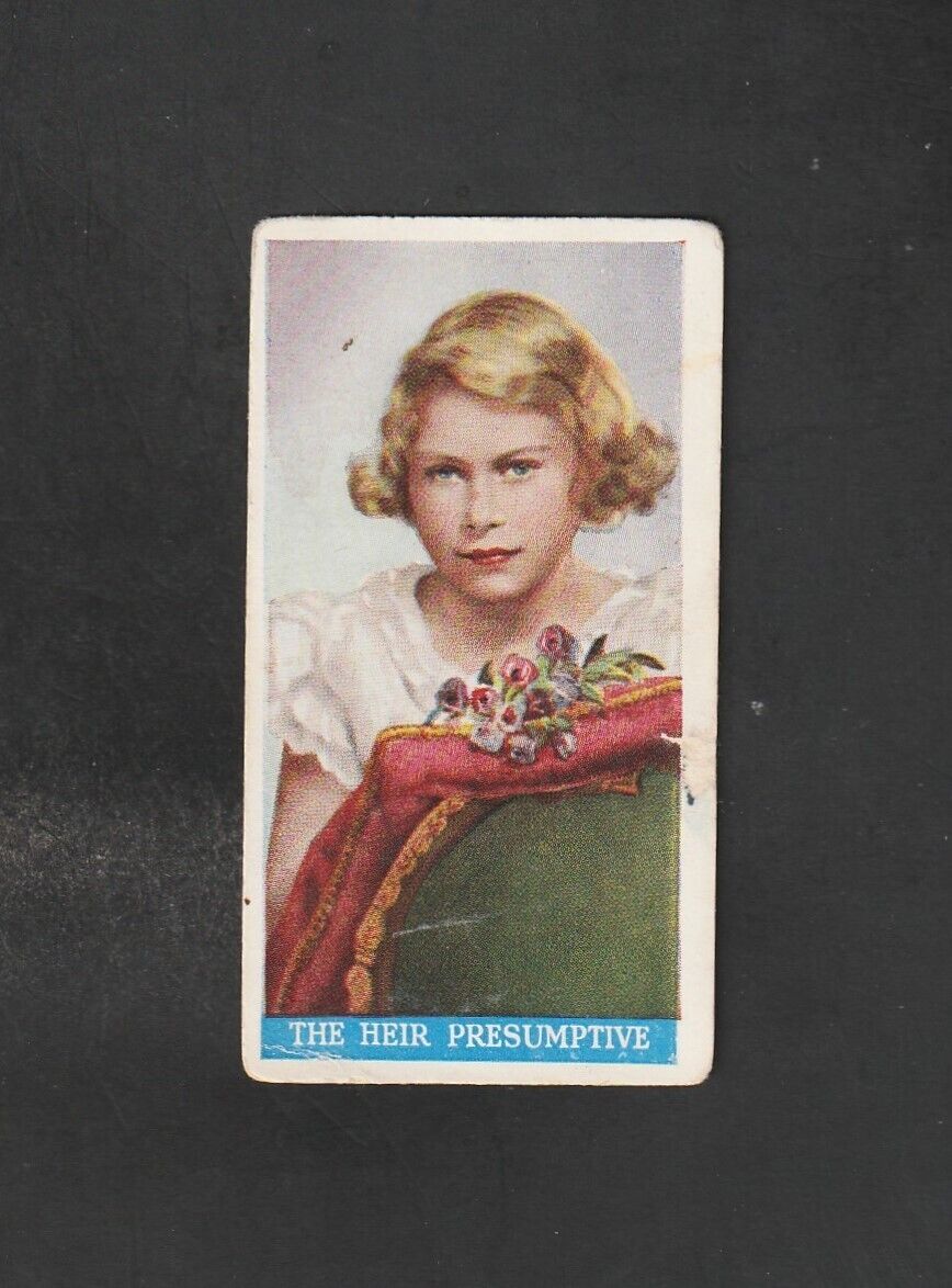 Rare 1937 Godfrey Phillips QUEEN ELIZABETH Cigarette Card  ~~ Heir Presumptive