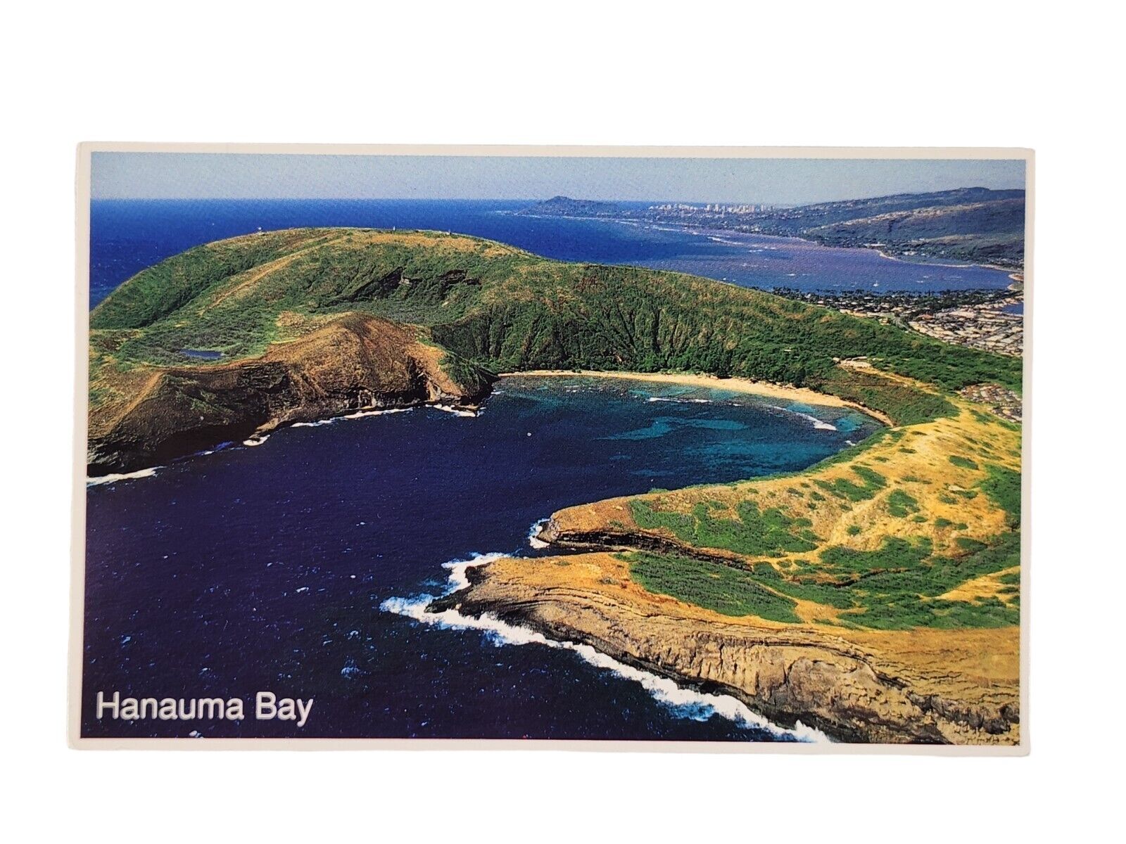 Postcard Aerial View Hanauma Bay Oahu HI Hawaii Vintage Chrome