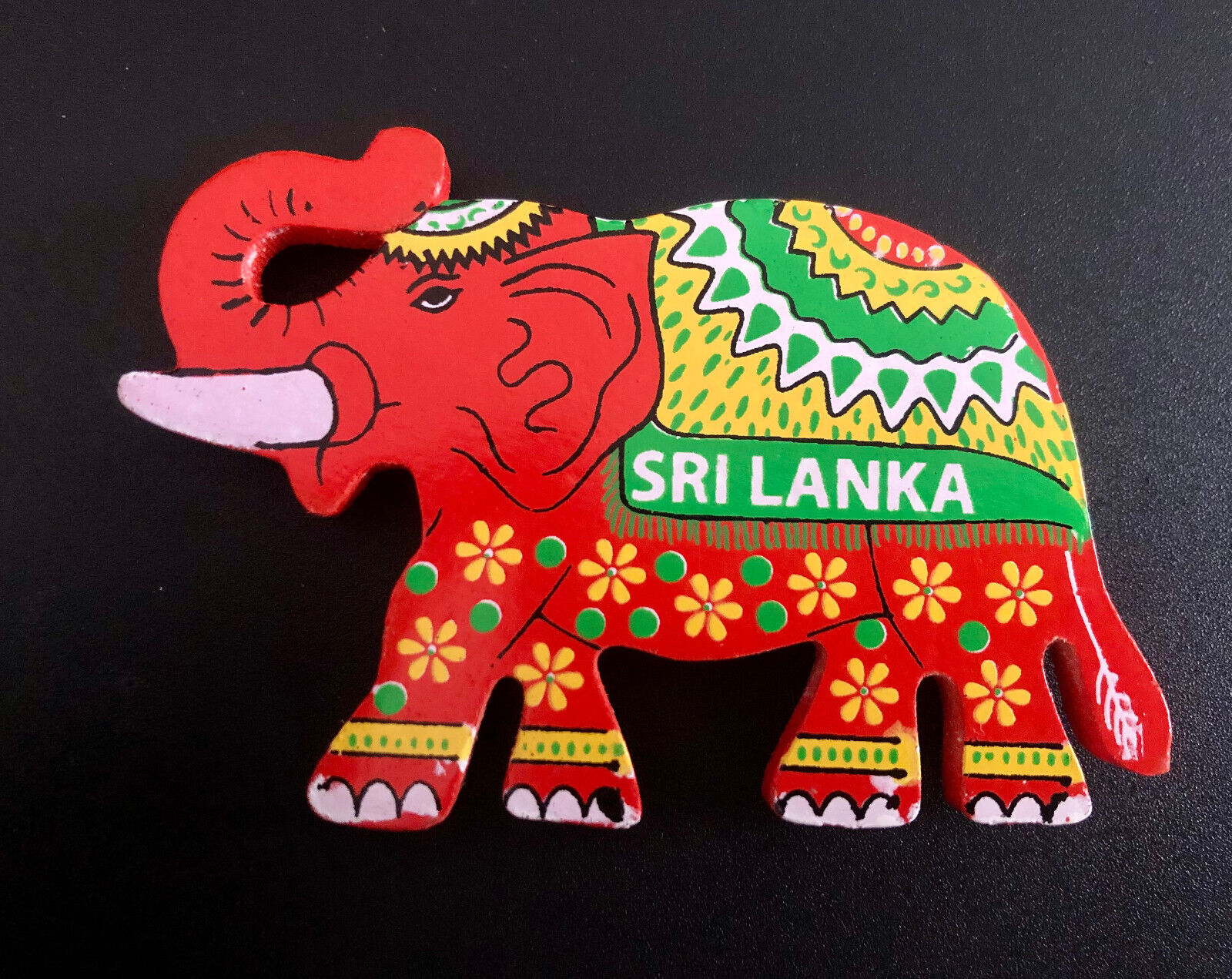 Sri Lankan Elephant Tourist Travel Souvenir Wood Decorative Fridge Magnet