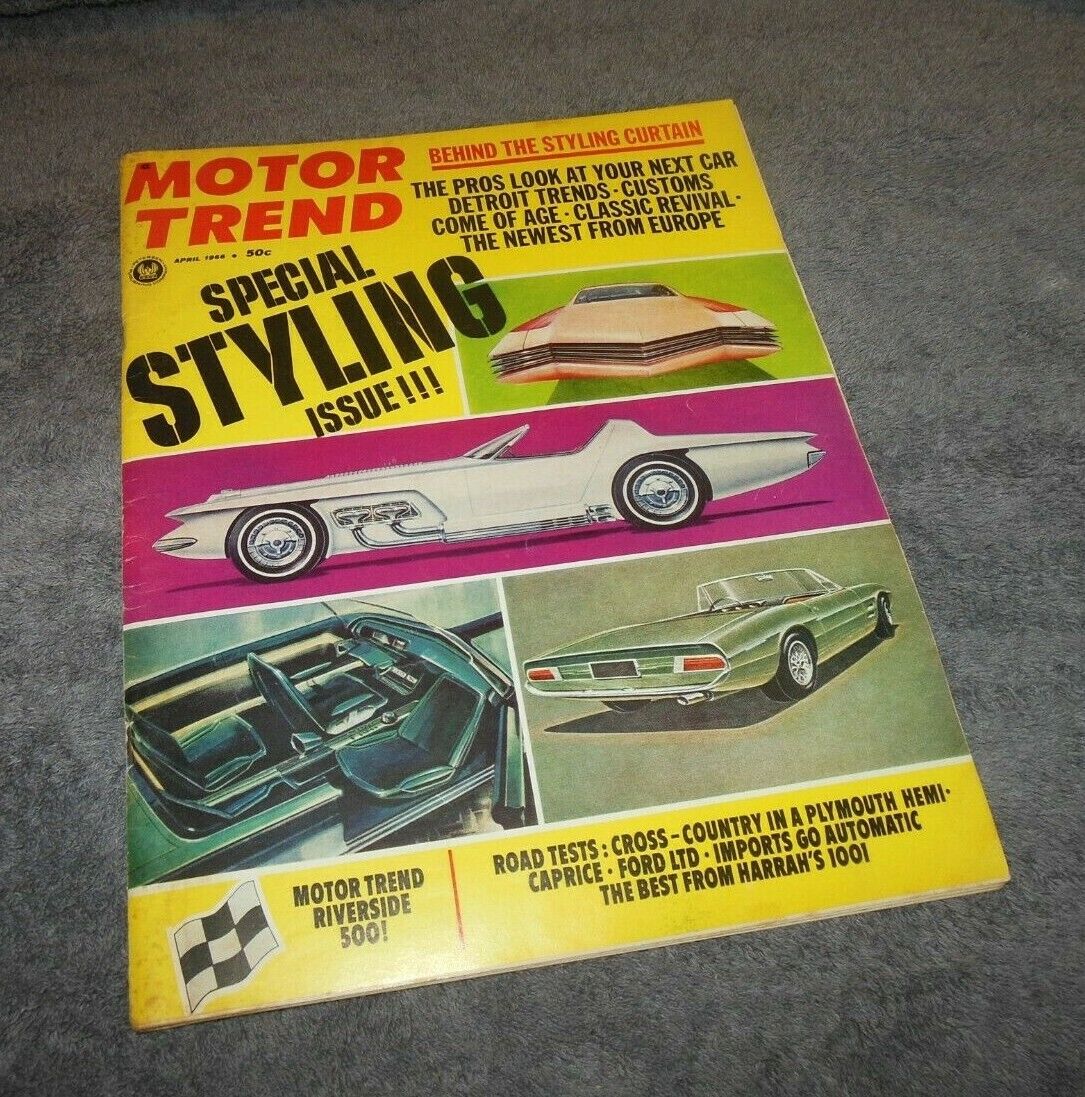 Vintage April 1966 Motor Trend Magazine 
