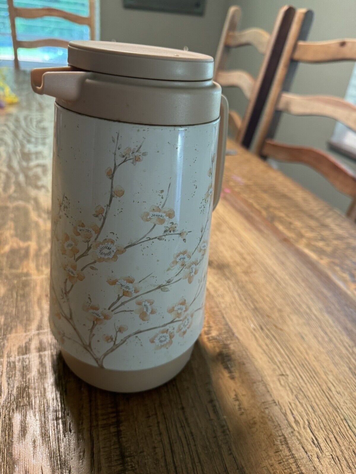 Vintage Corning Ware Coffee Thermal Glass Liner 8001 Metal Wrap / Apple Blossoms