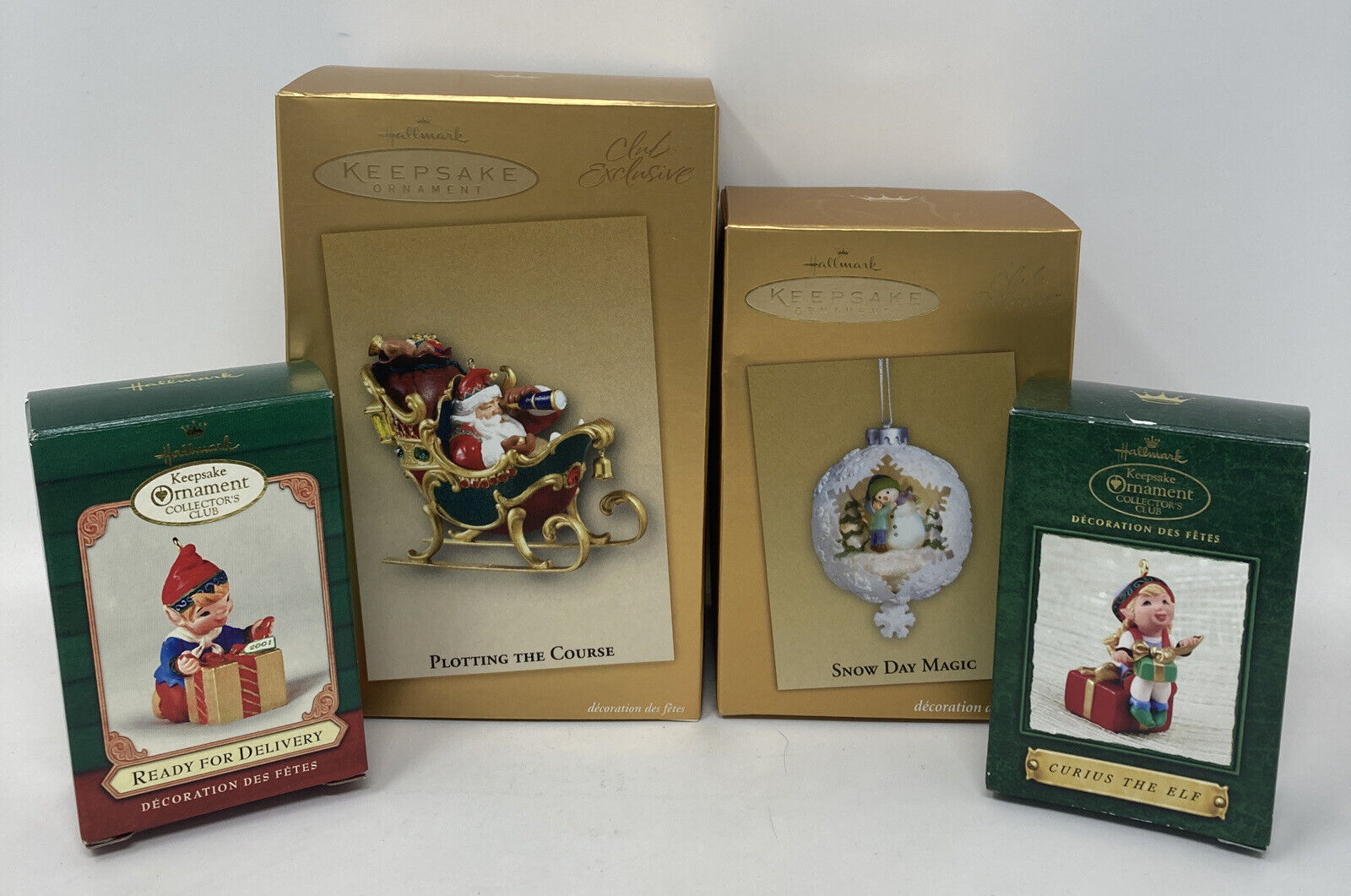 Hallmark Collector\'s Club Exclusive Lot 4 Christmas Ornaments with Original Box
