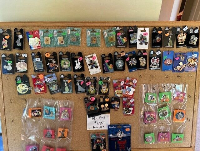Huge Lot Of 62+ Disney Trading Pins -rack pins-limited edition-etc.