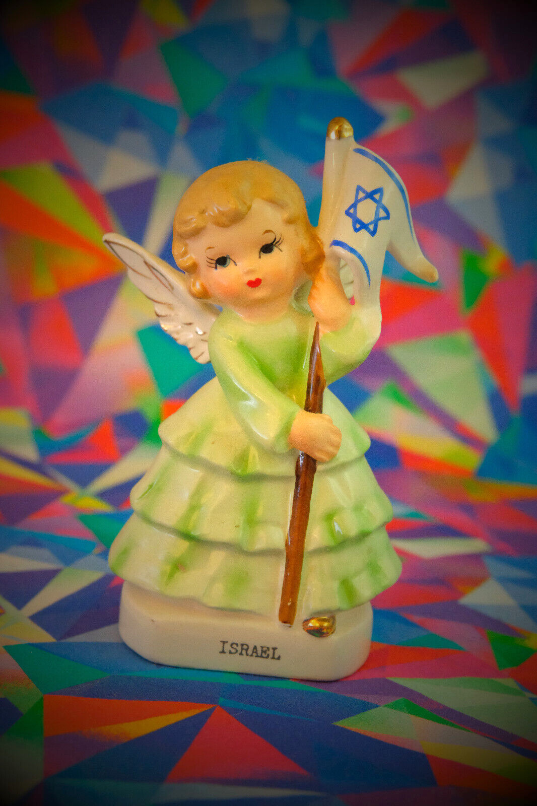CUTE Israel Country World International Girl Angel Figurine Napco Lefton HTF