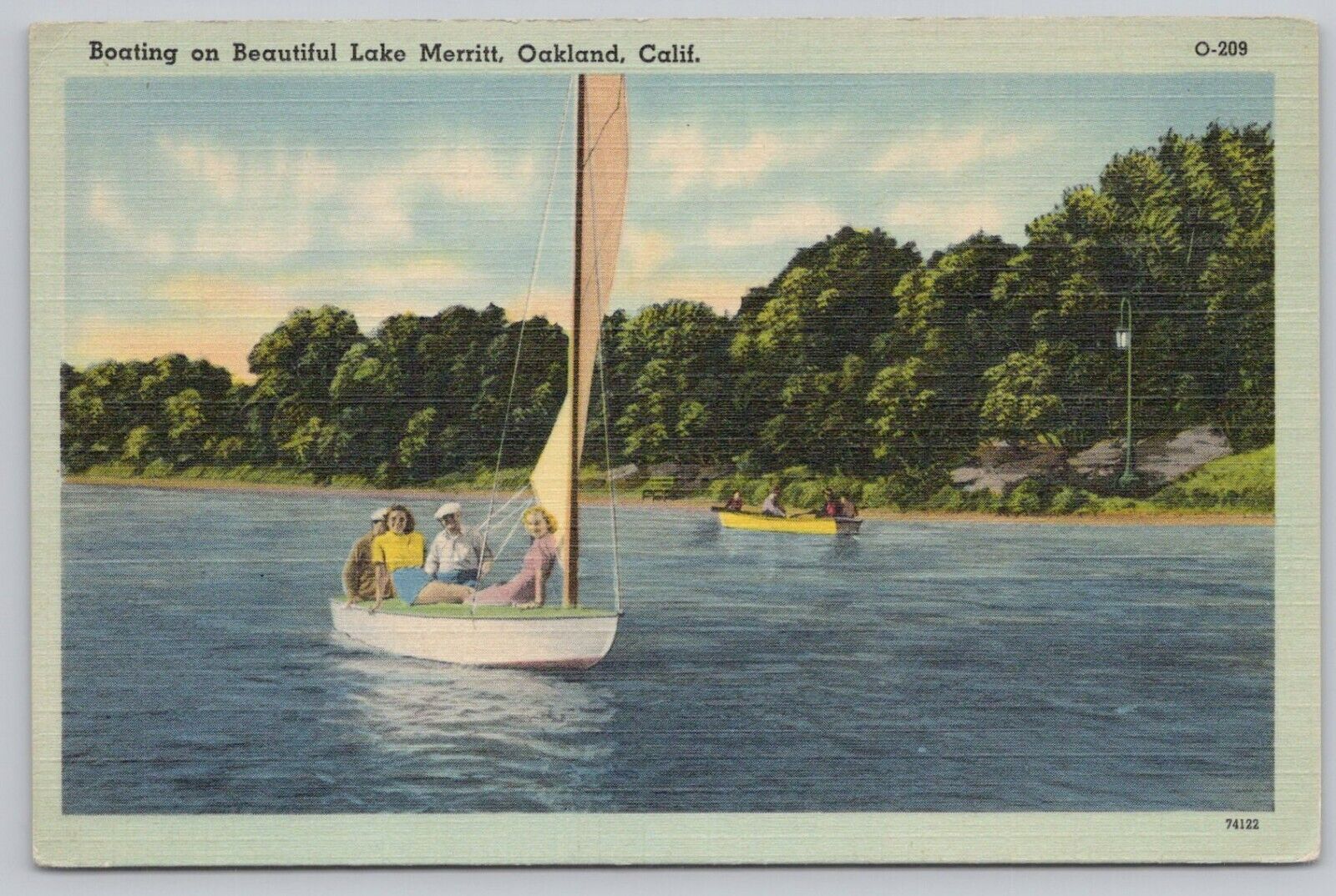 Postcard Boating on Beautiful Lake Merritt Oakland California