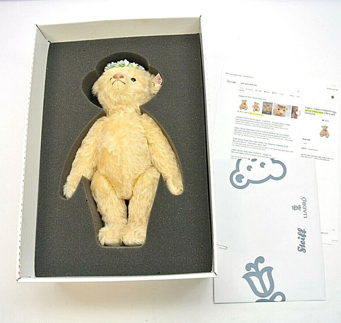 STEIFF Collectible Teddy Bear Lladro Springtime Bear ~ Floral Headpiece 677052