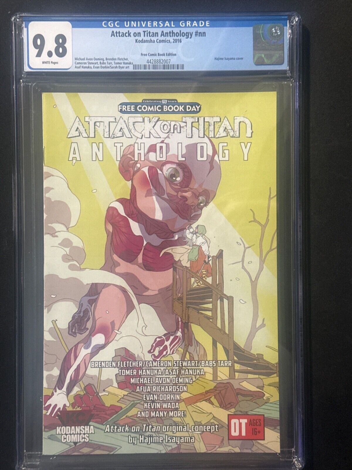 Attack on Titan Anthology FCBD CGC 9.8 Kodansha Comics 2016 - POP 1