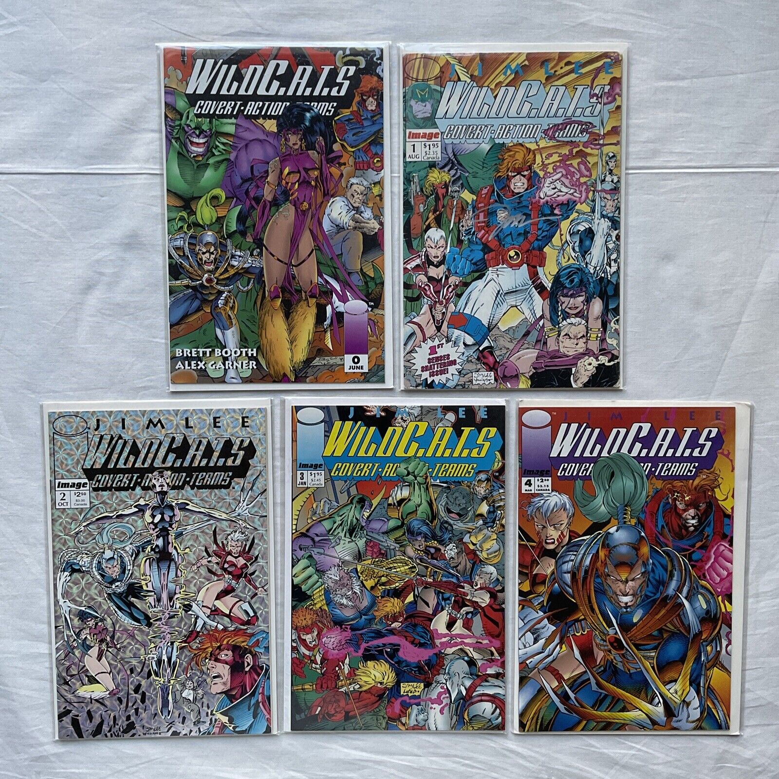 Image WildC.A.T.S Covert Action Team #0-4 Vol. 1 Lot of 5 #1 Signed by Jim Lee