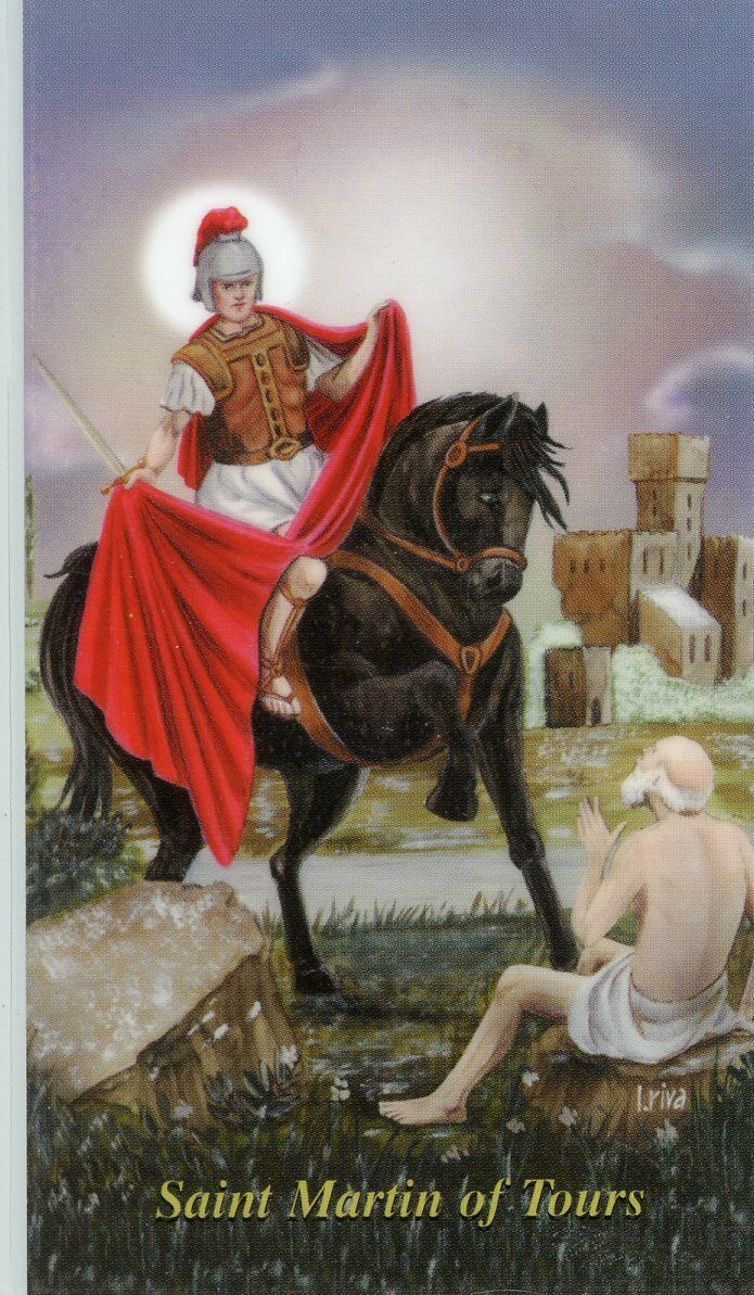 St. Martin Of Tours - Relic Laminated Holy Card - Blessed by Pope Francis 