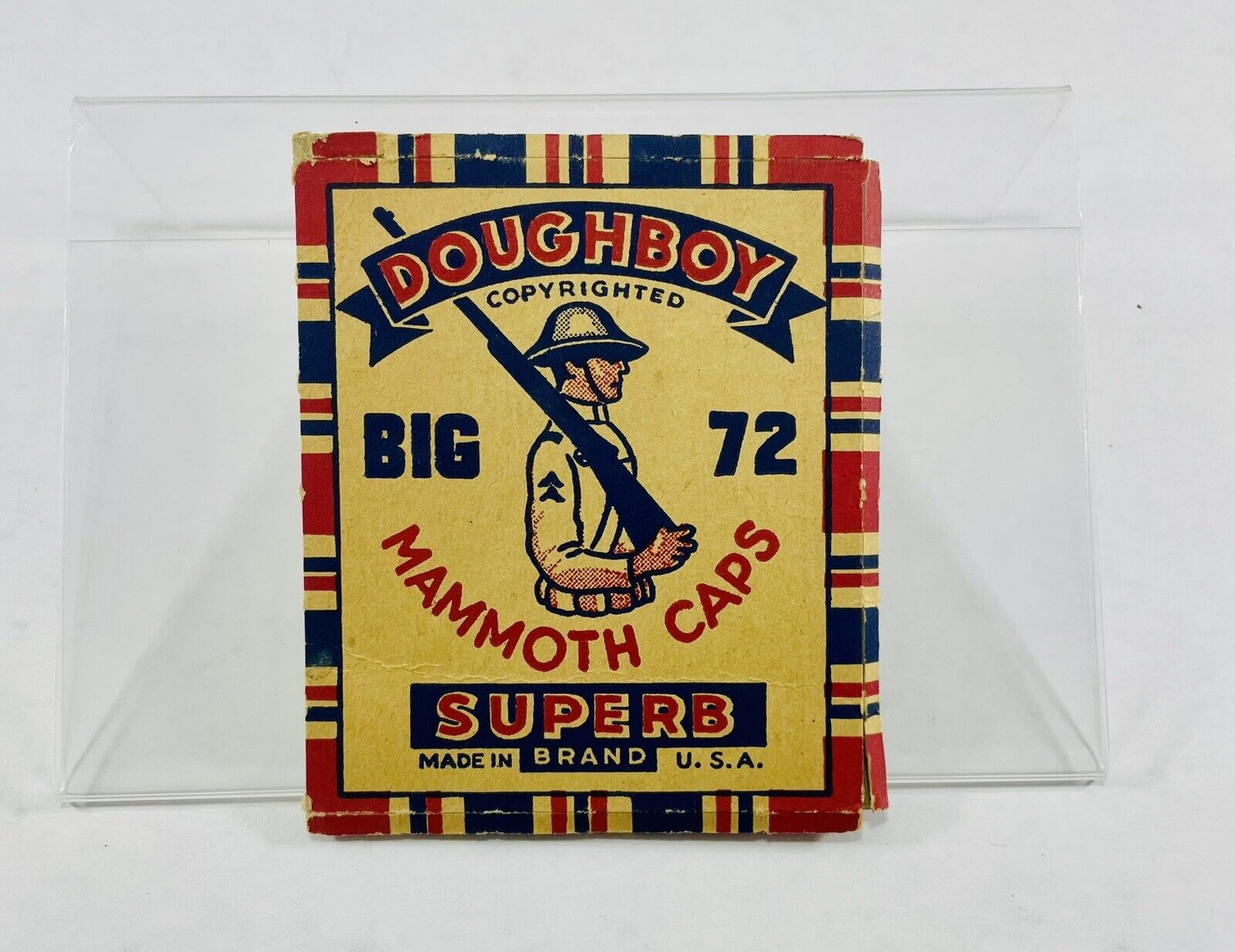 Doughboy Mammoth Superb Caps Big 72 WWI Patriotic Advertising Soldier JRR13