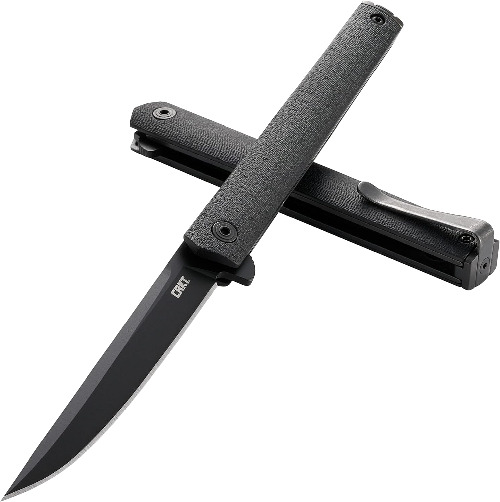 CRKT CEO Blackout EDC Folding Pocket Knife Carry Pocket Clip, All Black