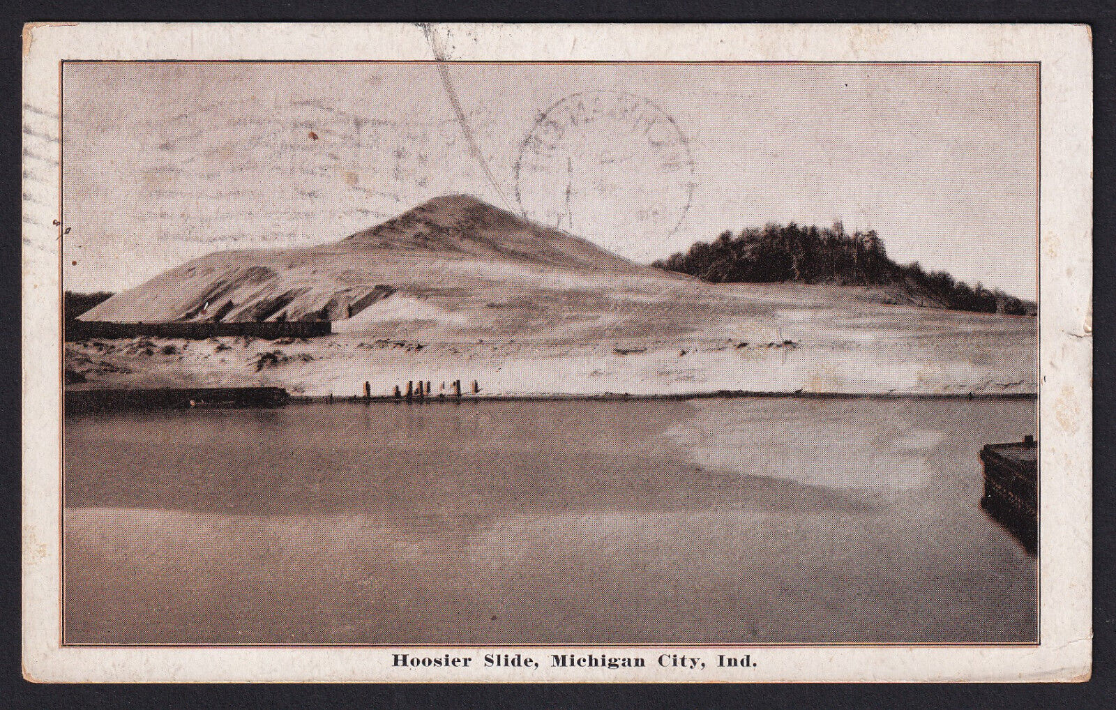 Indiana-IN-Michigan City-Hoosier Slide-1921 Postmark-Antique Postcard