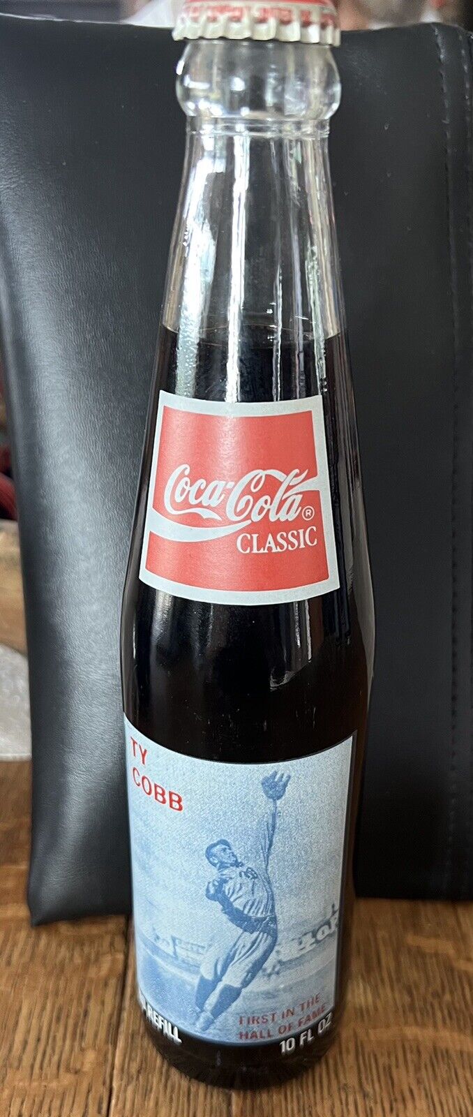 Ty Cobb First In Hall Of Fame Coke Bottle, Round Indenture On Bottle  Not A Chip
