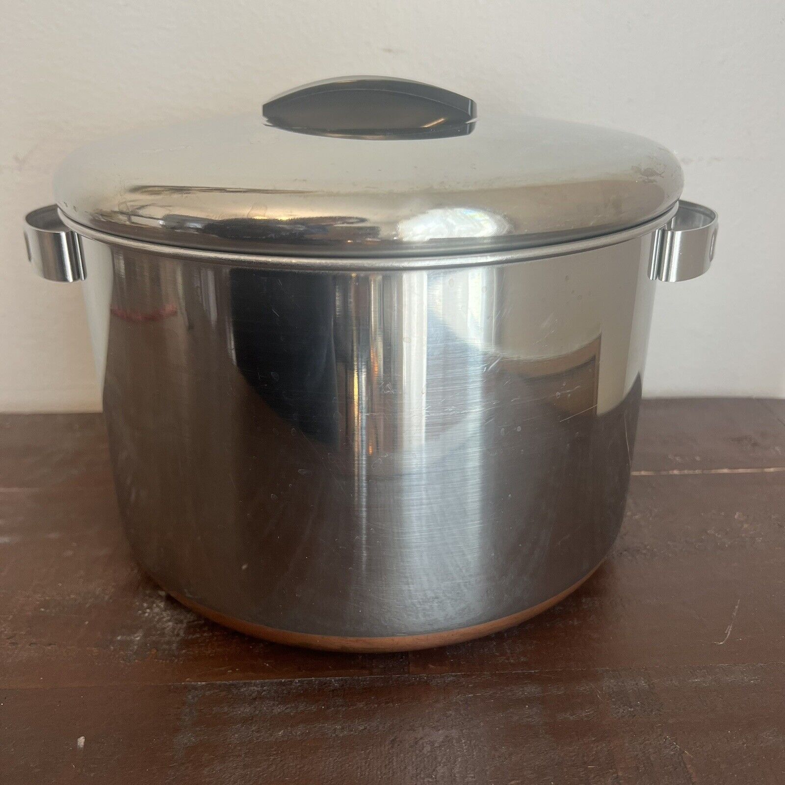 Ekcoware Copper Bottom Vintage Stock Pot with Lid and Canning Jiggler  USA