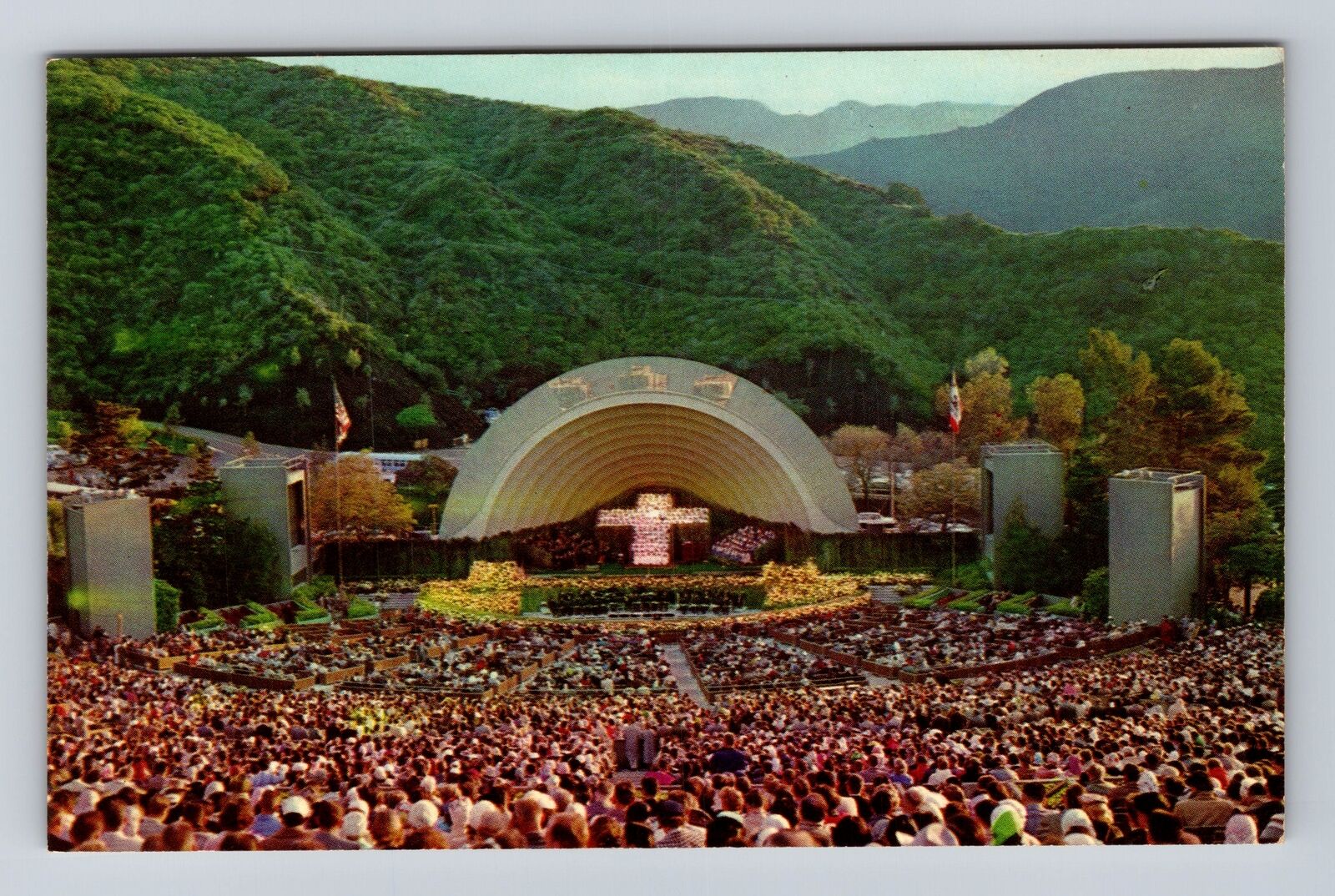 Hollywood CA-California, Natural Amphitheatre Hollywood Bowl, Vintage Postcard
