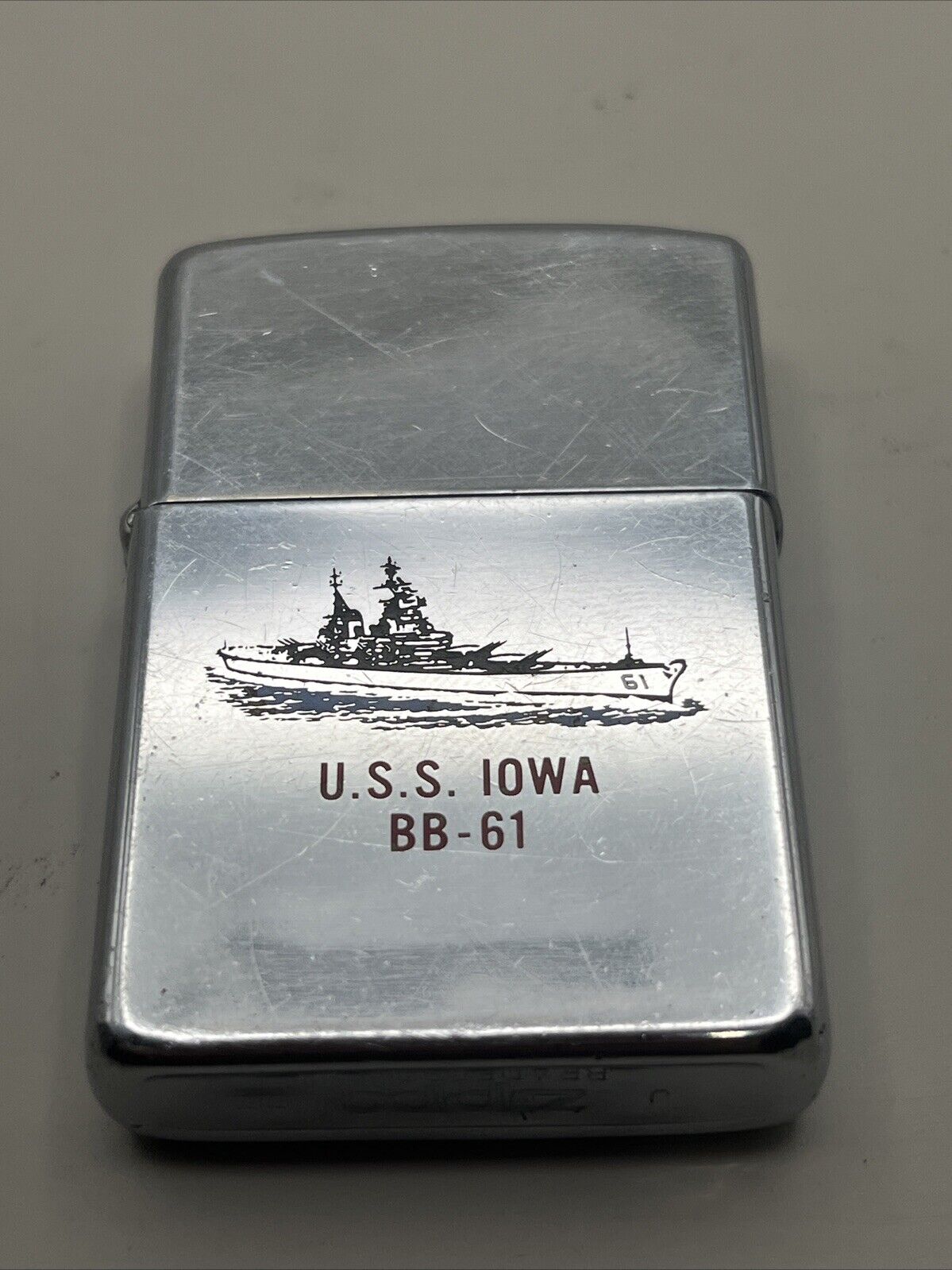 Vintage 1987 USS Iowa BB-61 Zippo Lighter