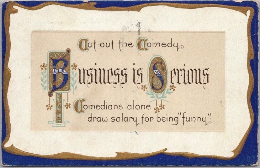 1912 Embossed Comic Greetings Postcard \