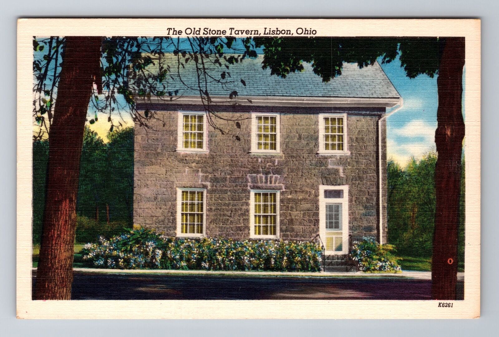 Lisbon OH-Ohio, Old Stone Tavern, Advertising, Antique Vintage Souvenir Postcard