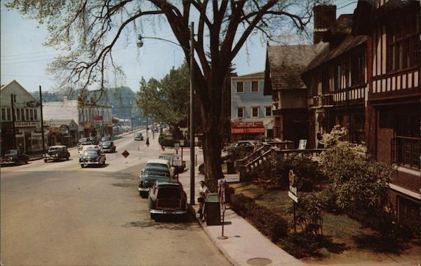 Westport,CT View of State Street Fairfield County Connecticut Chrome Postcard