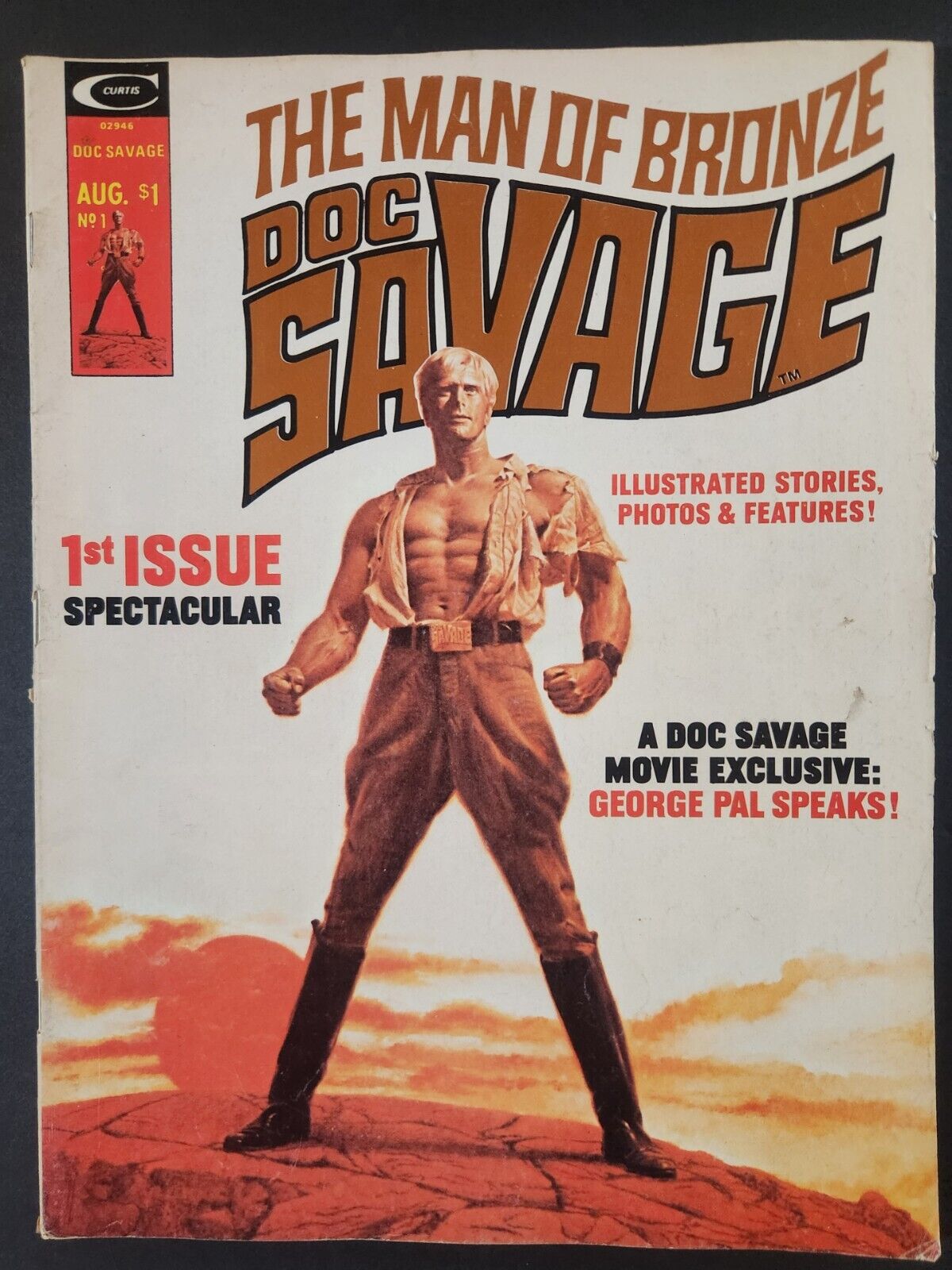 DOC SAVAGE: THE MAN OF BRONZE #1 CURTIS MAGAZINE 1975  CHRIS CLAREMONT FN+