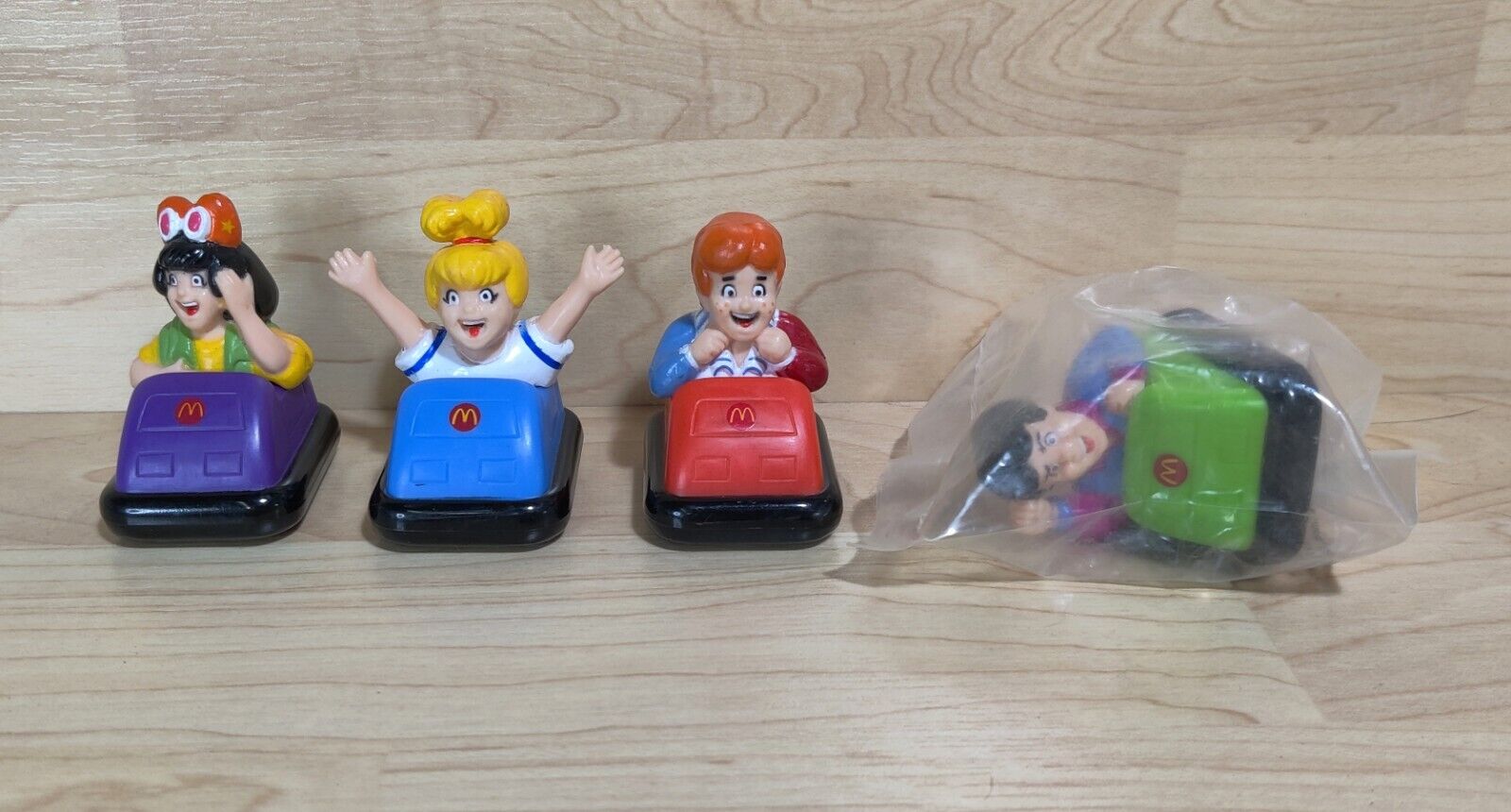 Lot Of (4) Vintage 1987 1988 McDonald\'s THE NEW ARCHIES Bumper Cars Happy Meal