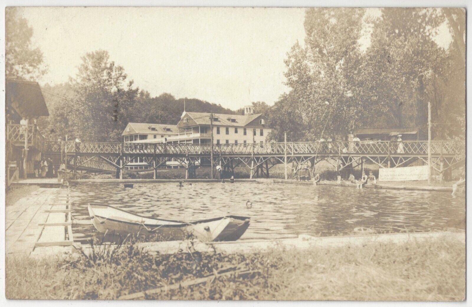 1905 Alton, Illinois REAL PHOTO Hot Springs, Baths, Swimming Pool, Old Postcard